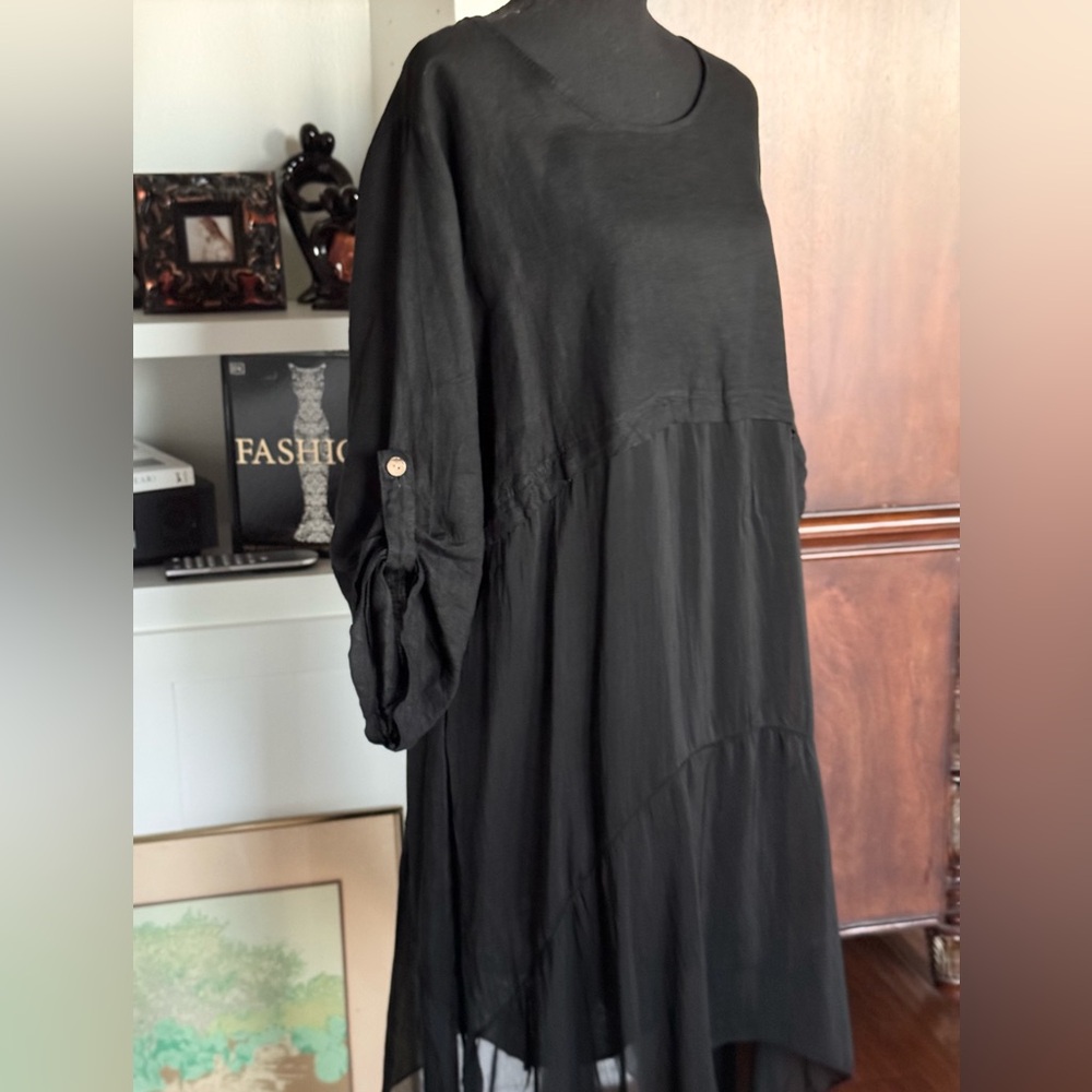 Liabella Linen Silk Blend Tunic Dress - Picture 2 of 15